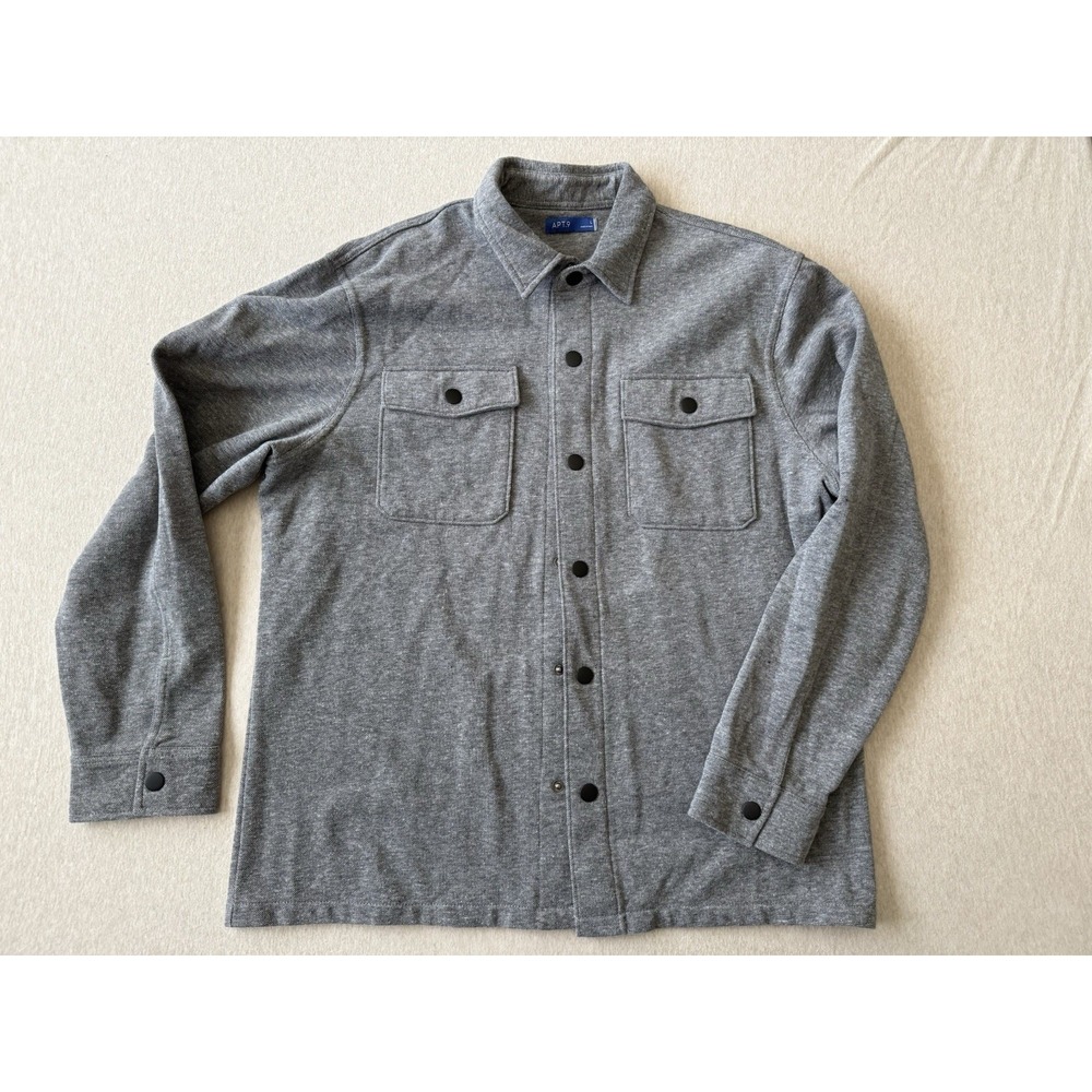 Apt.9 Men's Button Up Gray Sweater Size L